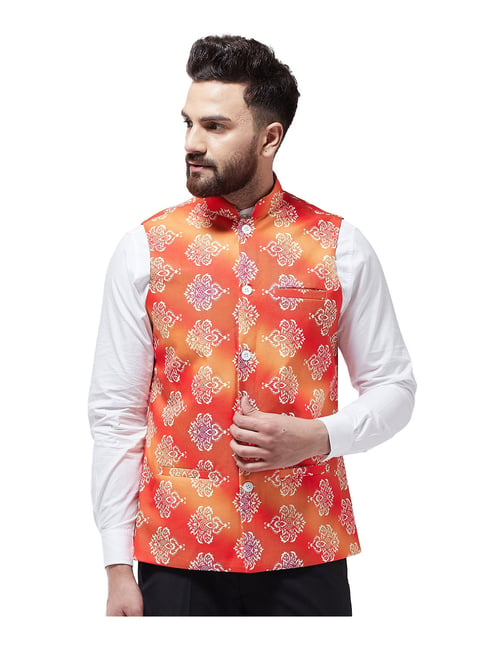 Buy online Off White Printed Silk Nehru Jacket from Jackets for Men by  Veera Paridhaan for ₹1109 at 65% off | 2024 Limeroad.com