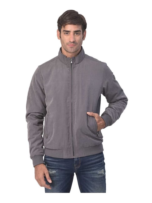 Woodland Grey Regular Fit High Neck Jacket