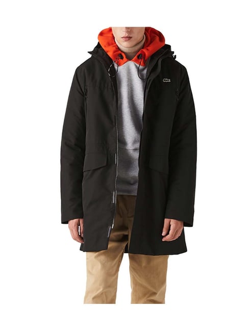 Lacoste Black SPORT Parka Regular Fit Logo Hooded Jacket