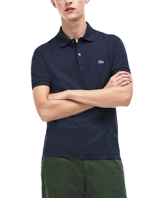 Buy Lacoste Navy Blue Regular Fit Polo T-Shirt for Men Online
