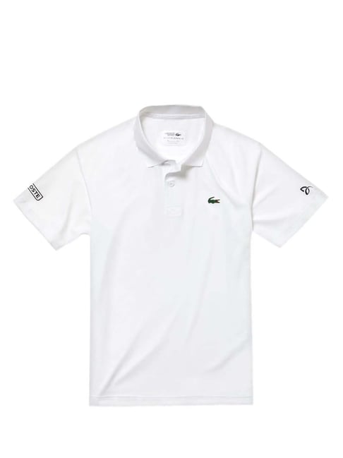 Lacoste White Novak Djokovic Collection Exclusive Green Edition Regular Fit  Polo T-Shirt - Main Image