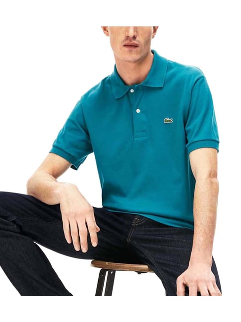 Lacoste Teal Blue L.12.12 Boxy Fit Polo T-Shirt