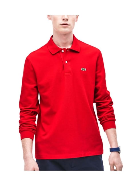 Buy Lacoste Red Regular Fit Polo T-Shirt for Men Online Tata CLiQ