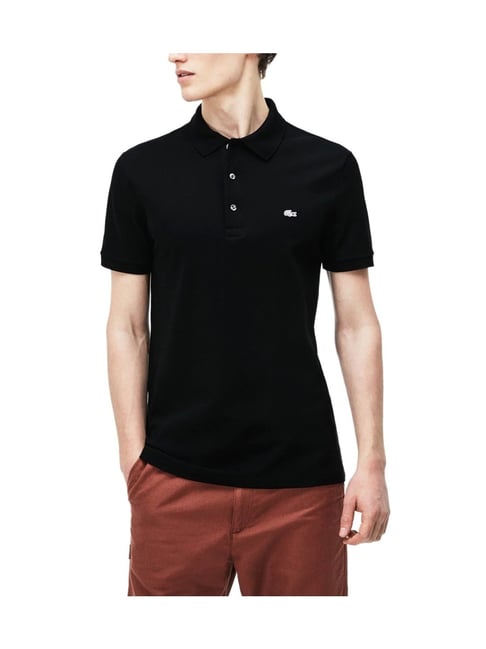 Buy Lacoste Black Slim Fit Cotton Polo T Shirt for Men Online Tata CLiQ