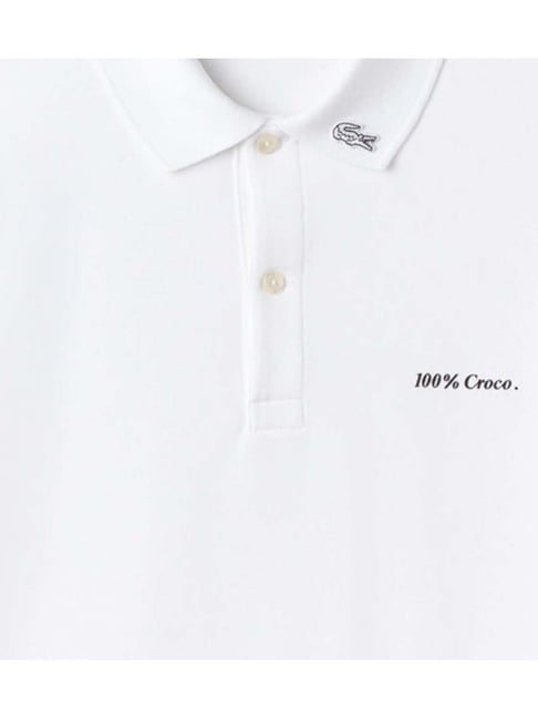 Buy Lacoste White Slim Fit Polo T Shirt for Men Online Tata CLiQ