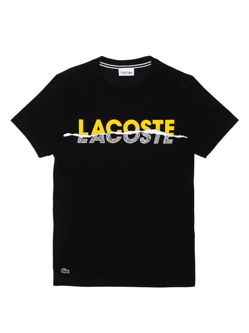 Lacoste Black Sport Regular Fit Logo T-Shirt
