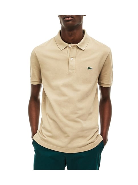 Beige shop lacoste polo