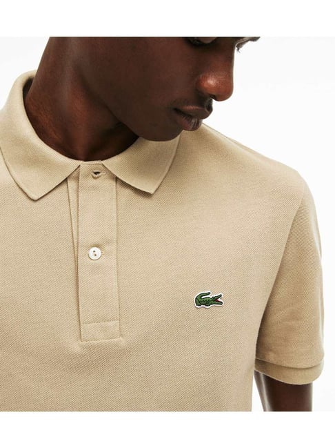 beige lacoste polo