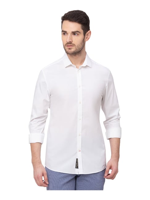 Buy Being Human White Cotton Slim Fit Shirt for Mens Online Tata CLiQ