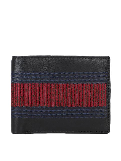Louis Philippe Black Leather Bi-Fold Wallet for Men-Louis Philippe ...