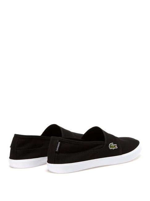 Lacoste Black Canvas Slip-Ons