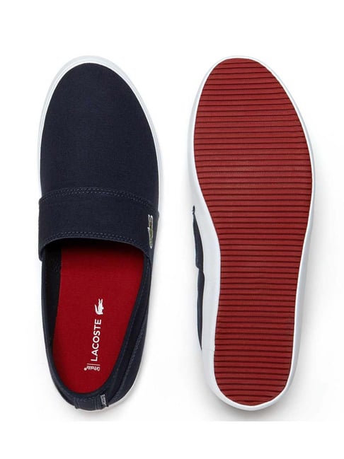 Buy Lacoste Navy Marice Canvas Slip Ons for Men Online Tata CLiQ