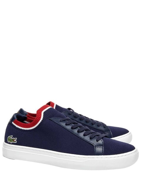 Lacoste Navy La Piquee Textile And Leather Sneakers