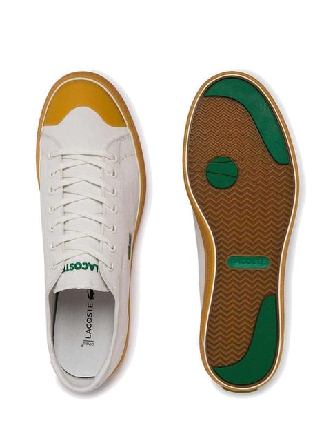 Buy Lacoste White Gripshot Textured Canvas And Synthetic Sneakers