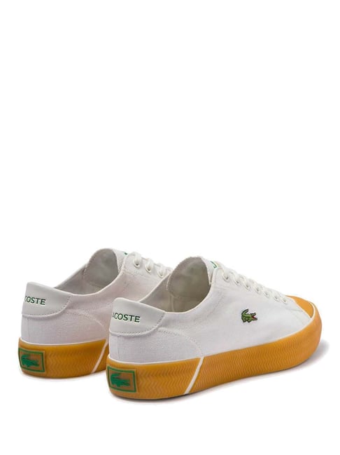 Buy Lacoste White Gripshot Textured Canvas And Synthetic Sneakers