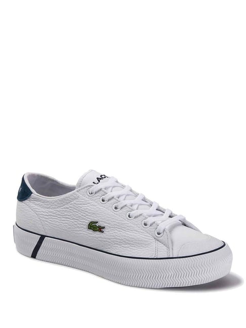 Lacoste White Gripshot Leather And Suede Sneakers