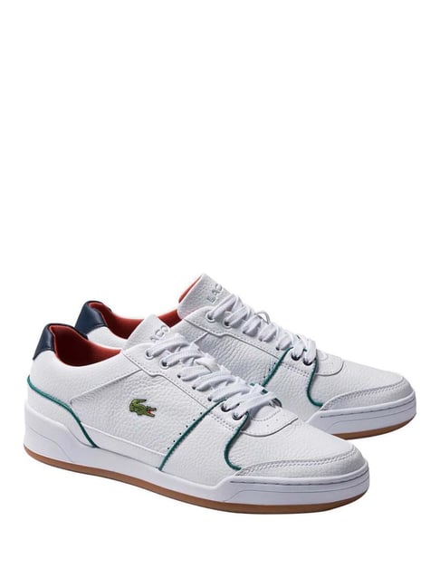 Lacoste White Challenge Leather And Synthetic Sneakers