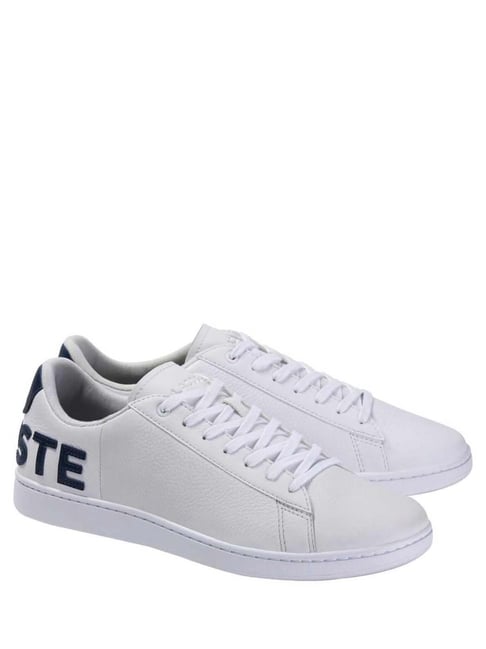 Buy Lacoste White Carnaby Evo Colour-pop Leather Sneakers for Men