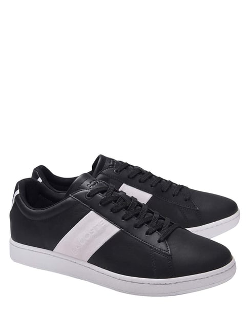 Lacoste Black Carnaby Evo Pigmented Leather Logo Trainer Sneakers