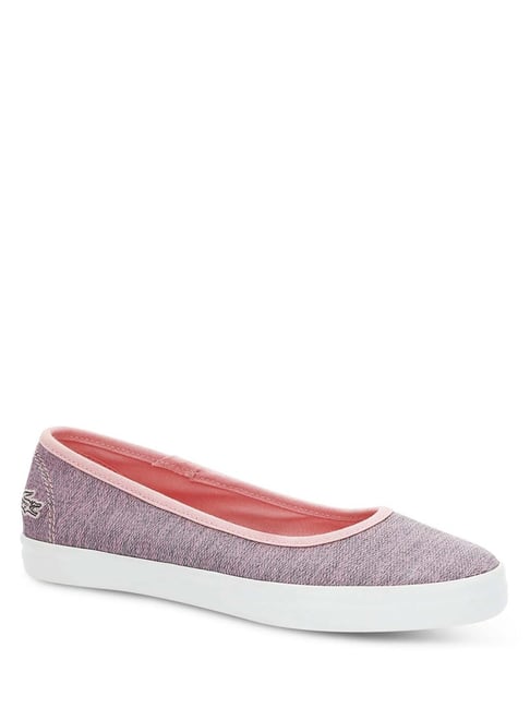 Buy Lacoste Pink Off White Ziane Slip On Ballerinas for Women