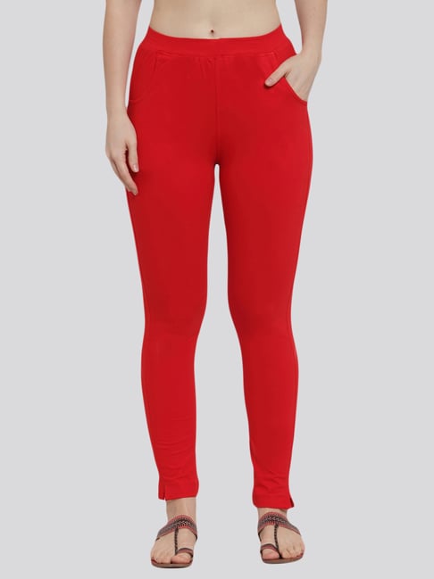 Buy TAG 7 Yellow & Red Cotton Leggings - Pack Of 2 for Women Online @ Tata  CLiQ