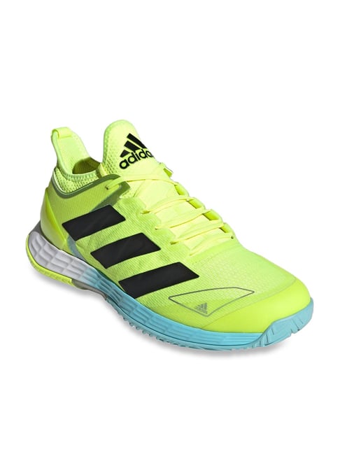 Buy Adidas Men's Adizero Ubersonic 4 M Neon Yellow Tennis Shoes for Men ...