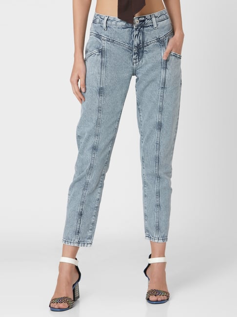 Vero Moda Blue Cotton Regular Fit Jeans