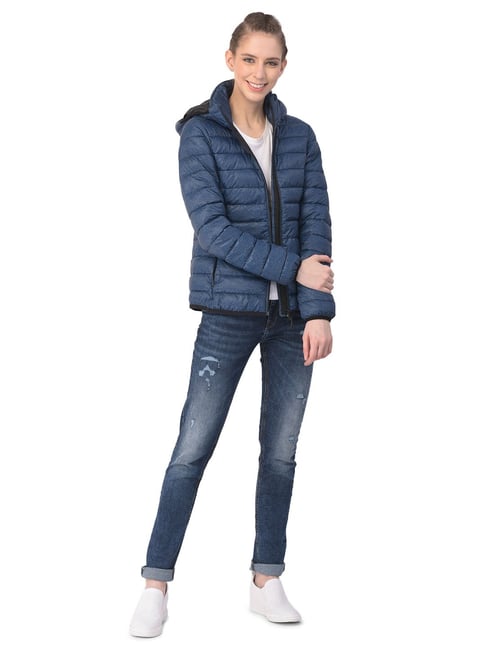 Buy Woodland Blue Quilted Jacket for Women Online Tata CLiQ