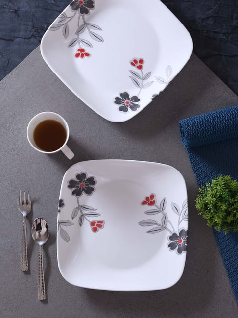 Buy Corelle Vitrelle Glass Square Medium Plates Set of at Best