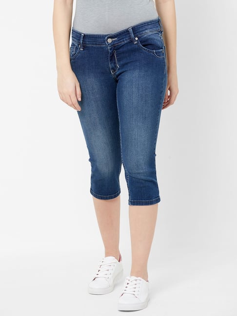 LAPA Women Low Rise Skinny Jeans Capri Denim Pants