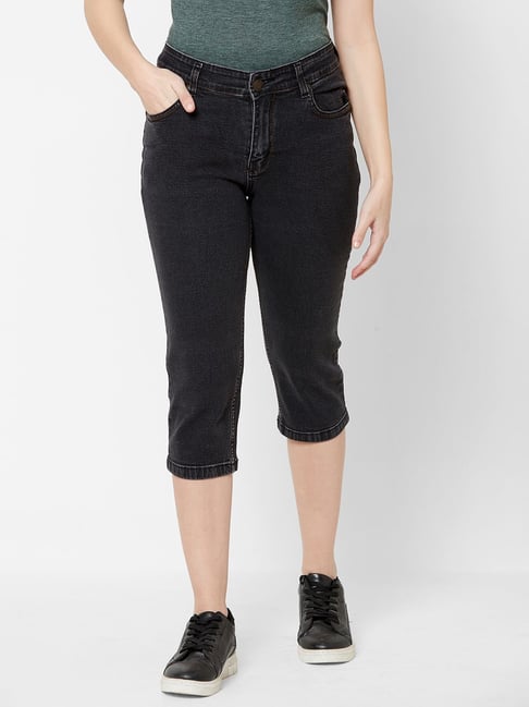Buy Juliet Black Regular Fit RM 121 Capri Jeans for Women Online