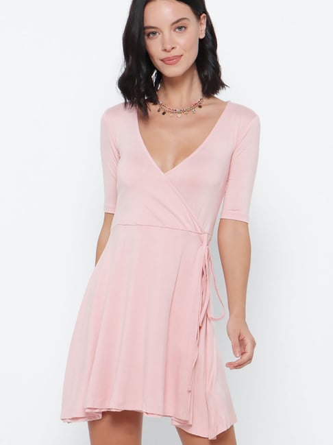 Forever 21 hot sale pink wrap dress