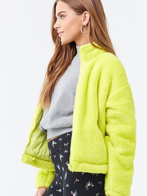 Buy Forever 21 Lime Yellow Full Sleeves Jacket for Women Online Tata CLiQ