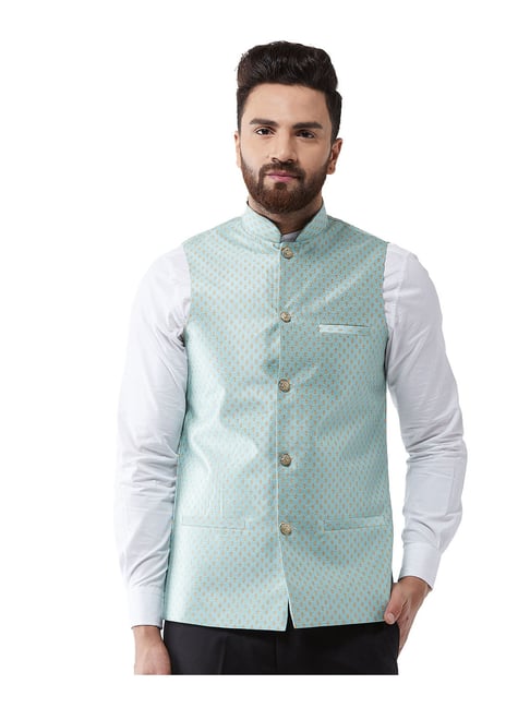 Buy Jompers Men's Solid Dupion Kurta Pajama with Embroidered Light-Green  Nehru Jacket Online at Best Price | Distacart