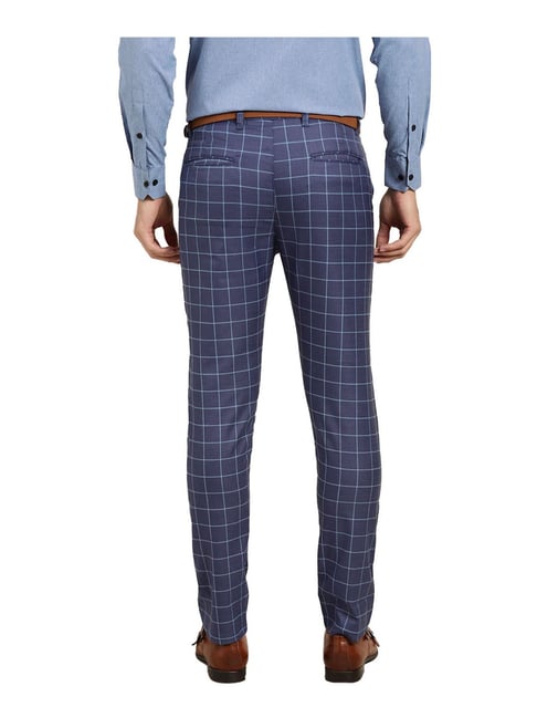 Lxiaozhu Plaid Dress Pants for Men Fall Button Business Casual Pants Work  Office Suit Pants Formal Trousers Cocktail Party Blue at Amazon Men's  Clothing store