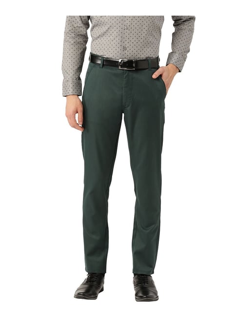 KRG FASHION SOLID DARK GREEN Men Trousers Pant Slim Fit Formal Trouser For  MenRegular Fit