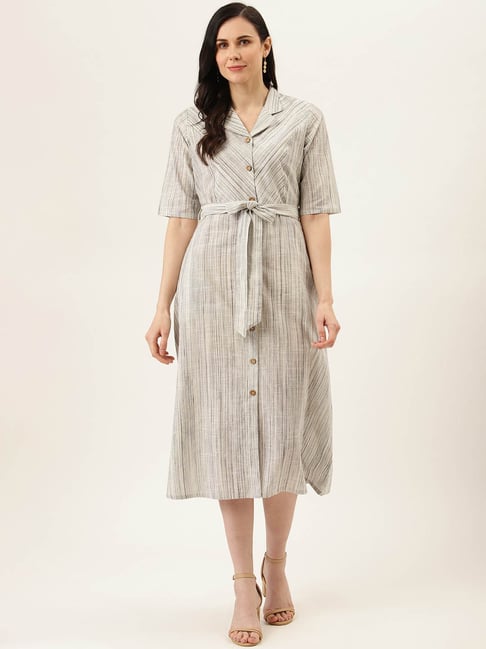 White Comfortable Cotton Short Sleeve Print One Piece Midi Dress For Girls  at Best Price in Vadodara | Designer Wear
