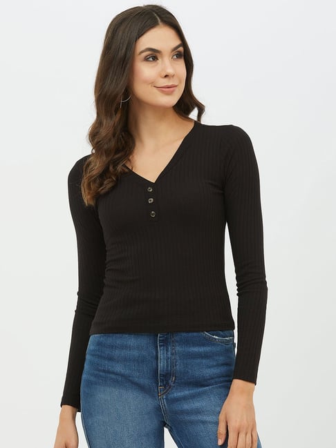 Harpa Black Regular Fit Top