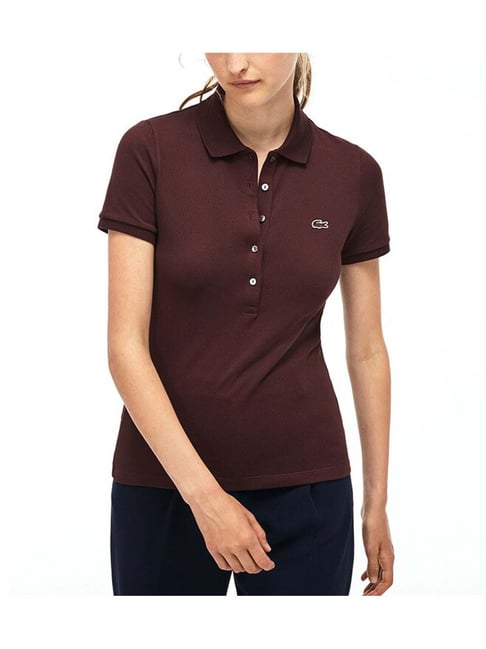 Lacoste Burgundy Slim Fit Polo T-Shirt
