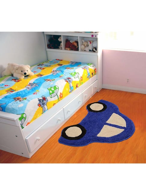 Saral Home Navy & Cream Microfibre 1033 GSM Kids Floor Mat - Set of 1
