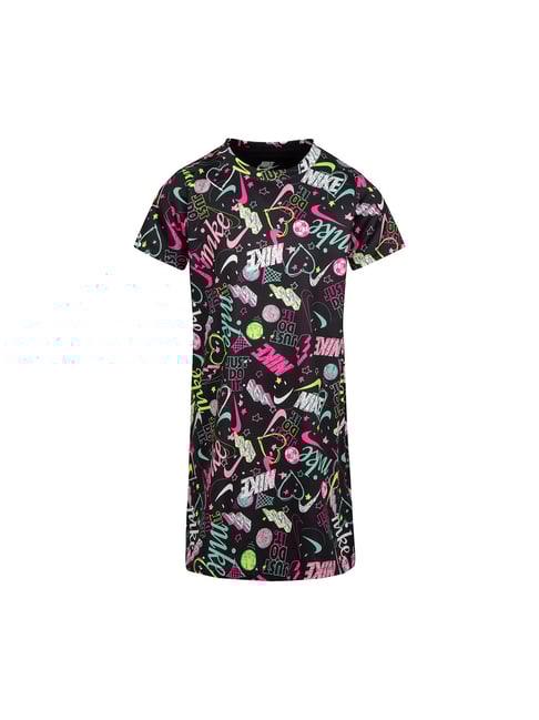 Buy Nike Kids Black Printed T-Shirt Dress for Girls Clothing