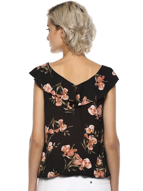 Buy Harpa Black Floral Print Top for Women Online @ Tata CLiQ