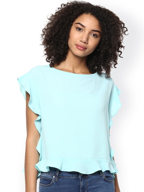 Harpa Turquoise Regular Fit Top Price in India