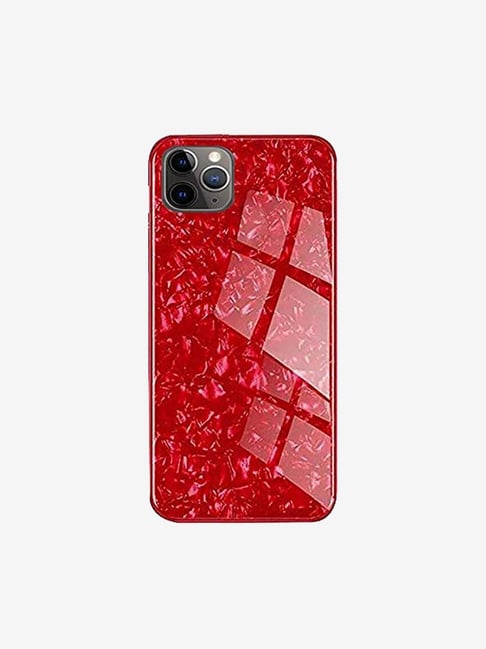 Buy New Breed Back Cover For Iphone 11 Pro Max Marble Pattern Glass Red Online At Best Prices Tata Cliq