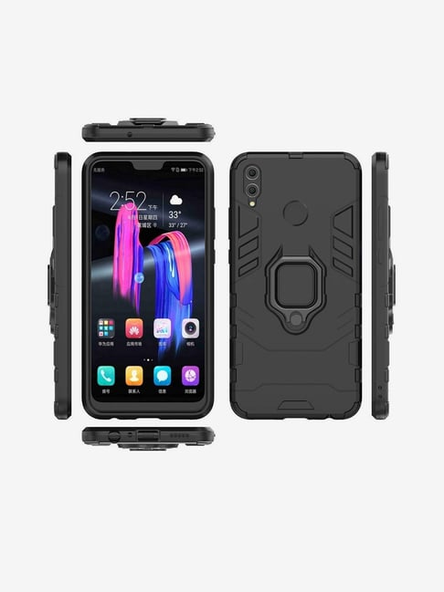 Nkarta D5 Back Case Cover For Honor Nova 3I With Finger Ring Holder (Black)