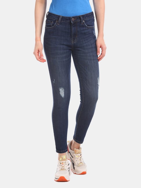 Buy Aeropostale Blue Skinny Fit Lightly Washed Low Rise Jeans for