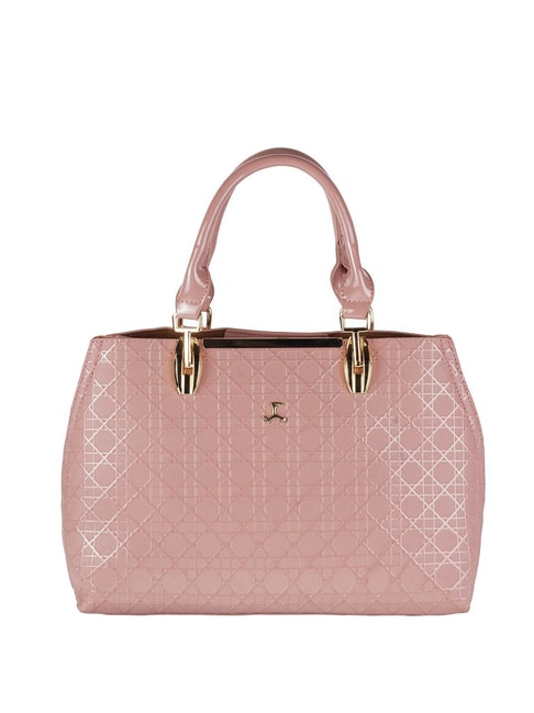 Mochi Pink Textured Medium Tote Handbag Price in India