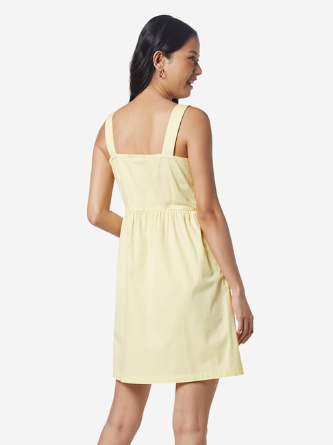 buy-nuon-by-westside-yellow-pure-cotton-dress-online-at-best-price-at