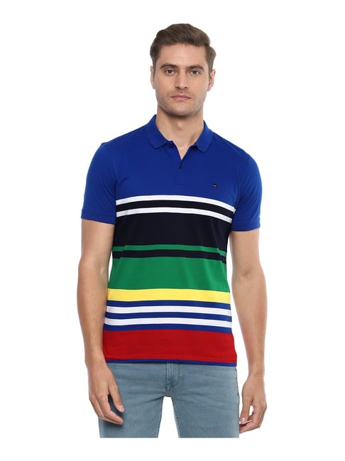 Buy Louis Philippe Black Cotton Regular Fit Colour Block Polo T-Shirt for  Mens Online @ Tata CLiQ