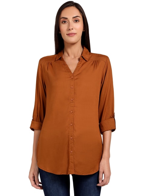 RECAP Brown Regular Fit Shirt Price in India